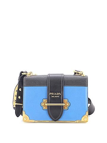 Prada Cahier Crossbody Bag Leather and Saffiano Leather Small (view 1)