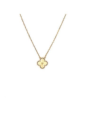 Van Cleef & Arpels Vintage Alhambra Pendant Necklace Guilloche 18K Yellow Gold (view 1)