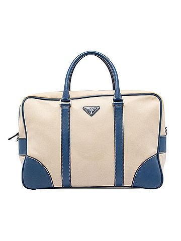 Prada Saffiano Trimmed Canvas Briefcase (view 1)