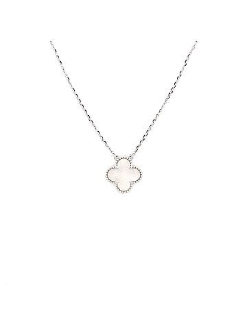 Van Cleef & Arpels Vintage Alhambra Pendant Necklace 18K White Gold and Mother of Pearl (view 1)