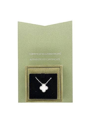 Van Cleef & Arpels Vintage Alhambra Pendant Necklace 18K White Gold and Mother of Pearl (view 2)