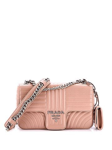 Prada Chain Flap Shoulder Bag Diagramme Quilted Leather Medium (view 1)