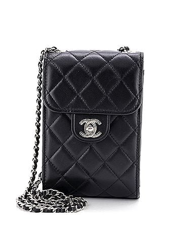 Chanel CC Flap Phone Holder Crossbody Bag Quilted Lambskin (view 1)