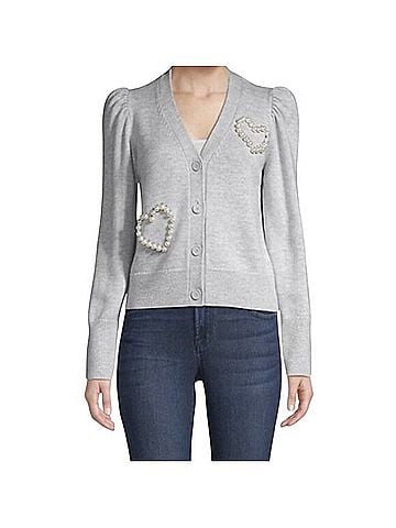 Kate Spade New York Pearl Pave Heart Cardigan Cardigan (view 1)