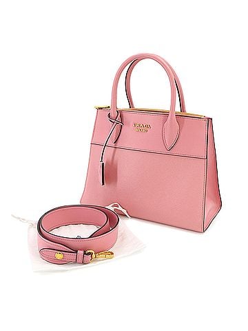 Prada Prada Saffiano 2-way Hand/Shoulder Handbag, Pink Leather, 1BA103, Gold Hardware (view 1)