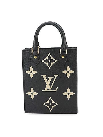 Louis Vuitton Louis Vuitton Petite Sac Plat, bicolor, Monogram Empreinte, 2-way handbag/shoulder bag, leather, black/beige, M57937 RFID. (view 1)