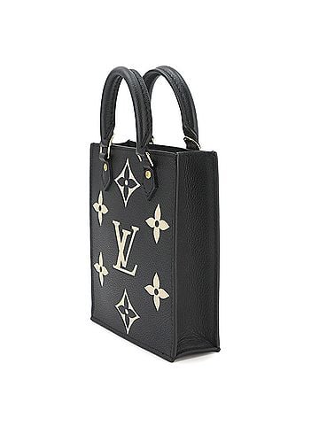 Louis Vuitton Louis Vuitton Petite Sac Plat, bicolor, Monogram Empreinte, 2-way handbag/shoulder bag, leather, black/beige, M57937 RFID. (view 2)