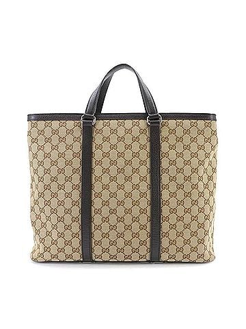 Gucci Gucci GG Canvas 2-Way Tote Shoulder Handbag Leather Beige Brown 449169 Silver Hardware Bag (view 2)