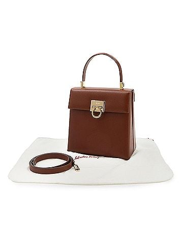 Salvatore Ferragamo Salvatore Ferragamo Gancini 2-way Hand/Shoulder Handbag, Leather, Cognac Brown, 21 0160 Bag (view 1)