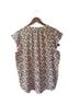 Adrianna Papell Floral Black White Short Sleeve Blouse Size L - photo 2
