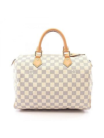 Louis Vuitton Louis Vuitton Speedy 30 Damier Azur Handbag, Coated Canvas and Leather, Pattern, Women's, White (N41533) (view 1)