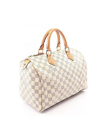 Louis Vuitton Louis Vuitton Speedy 30 Damier Azur Handbag, Coated Canvas and Leather, Pattern, Women's, White (N41533) (view 2)