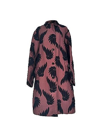 Dries Van Noten Dries Van Noten Floral Print Trench Coat in Rose Pink Polyester (view 1)