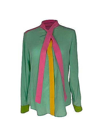 Moschino Moschino Neck Tie Blouse in Multicolor Silk (view 1)