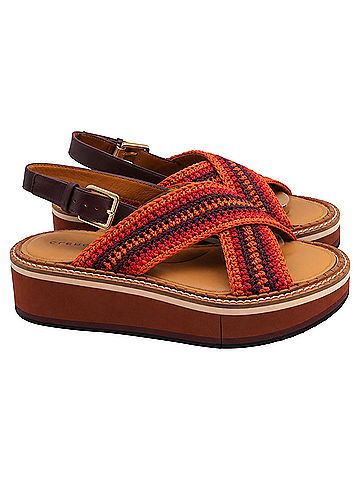 Robert Clergerie Clergerie Woven Sandals in Multicolor Cotton Wool (view 1)
