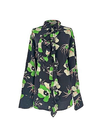 MARNI Marni Abstract Print Longsleeve Blouse in Multicolor Silk (view 1)