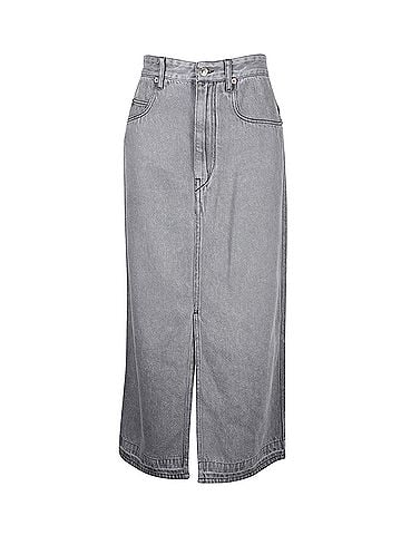 Isabel Marant Isabel Marant Etoile Denim Midi Skirt in Grey Cotton (view 1)