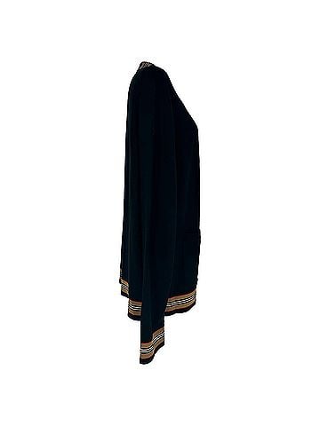 Burberry Burberry House Check Trim Cardigan in Black Wool (view 2)