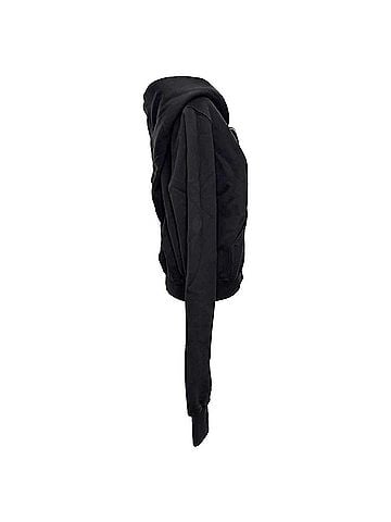 Rick Owens Rick Owens Asymmetric Zip-Up Sweatshirt in Black Cotton (view 2)