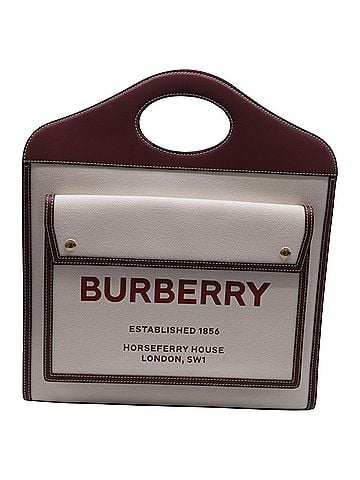 Burberry Burberry Medium Pocket Tote Bag in White Canvas (view 1)