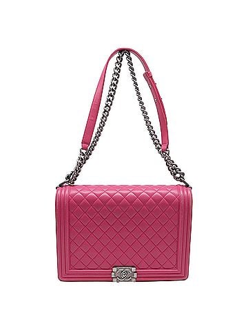 Chanel Chanel Boy New Shoulder Bag in Pink Calf Leather (view 1)