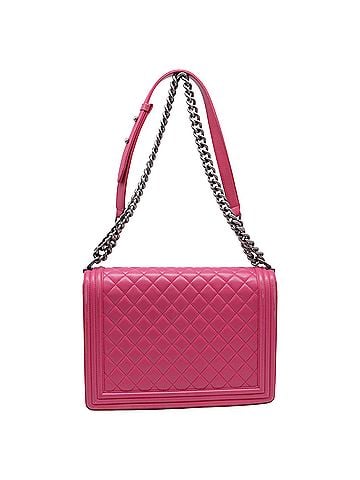 Chanel Chanel Boy New Shoulder Bag in Pink Calf Leather (view 2)