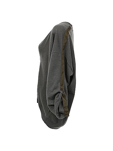 Brunello Cucinelli Brunello Cucinelli Draped Cardigan in Grey Silk (view 2)