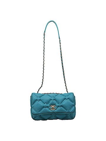 Chanel Chanel Large Chesterfield Quilted Shoulder Bag in Turquoise Calf Leather (view 1)