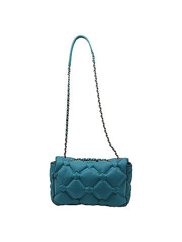 Chanel Chanel Large Chesterfield Quilted Shoulder Bag in Turquoise Calf Leather (view 2)