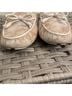 Johnston & Murphy Snake Print Brown Ivory Flats Size 10 - photo 5