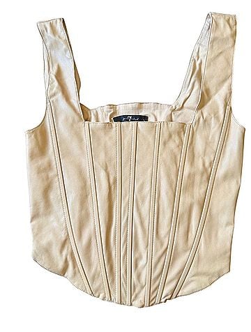 7 For All Mankind Corset Crop Faux Leather Top (view 1)