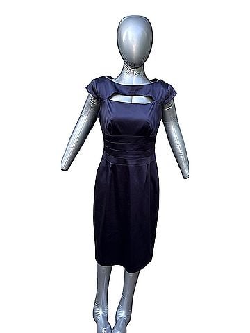 Kay Unger Navy Cutout Sheath Dress Cocktail Dress (view 1)