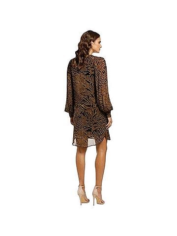 Ganni F3775 Tiger Print Cocktail Dress (view 2)