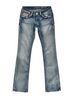 Grace in L.A. Chevron-herringbone Blue White Jeans Size 26 waist - photo 1