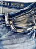 Grace in L.A. Chevron-herringbone Blue White Jeans Size 26 waist - photo 3