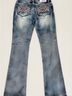 Grace in L.A. Chevron-herringbone Blue White Jeans Size 26 waist - photo 8
