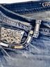 Grace in L.A. Chevron-herringbone Blue White Jeans Size 26 waist - photo 4