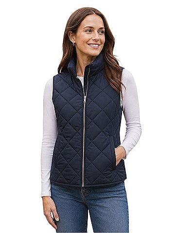 Old Navy Quilted Navy Sleeveless Puffer Vest Vest (view 1)
