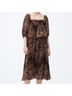 Ganni 100% Polyester Animal Print Multi Color Casual Dress Size 4 - photo 4
