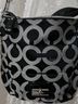 Coach Print Black Gray Leather Shoulder Bag One size - photo 3