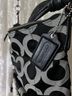 Coach Print Black Gray Leather Shoulder Bag One size - photo 4