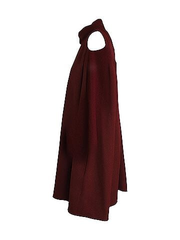 Victoria Beckham Victoria Victoria Beckham Tie-neck Sleeveless Flared Mini Dress in Maroon Polyester (view 2)