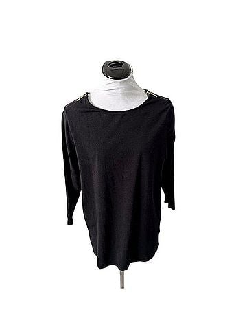 Michael Kors Gold Shoulder Zipper Top Long Sleeve T-Shirt (view 1)