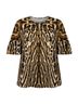 Chico's 100% Polyester Animal Print Brown Black Gold Short Sleeve Blouse Size S - photo 1