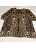 Chico's 100% Polyester Animal Print Brown Black Gold Short Sleeve Blouse Size S - photo 4