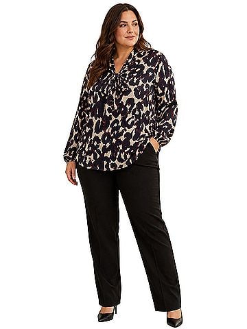 Tahari Bow-Neck Satin Blouse (view 1)