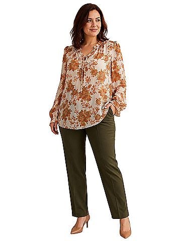 Rose + Olive Long Sleeve Blouse (view 1)