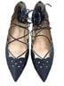 J.Crew 100% Leather Floral Blue Flats Size 6 1/2 - photo 1
