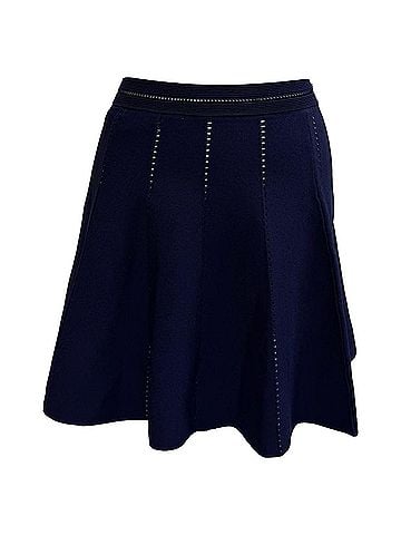 Sandro Sandro A-Line Mini Skirt in Navy Blue Polyamide (view 1)