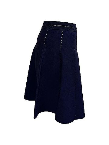 Sandro Sandro A-Line Mini Skirt in Navy Blue Polyamide (view 2)